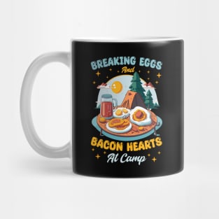 Breaking eggs and bacon hearts at camp Mug